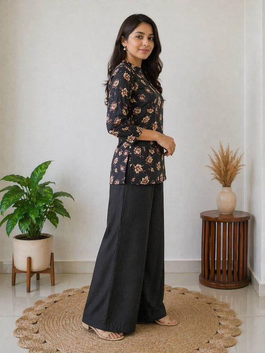 Women Floral Printed Kurta Palazzo Set | Stylish Co-Ord Set for Women