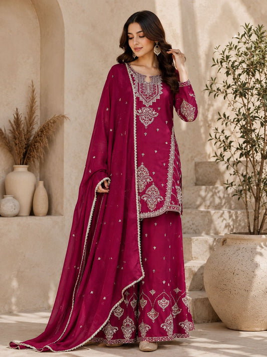 Royal Heavy Embroidered Anarkali Suit with Organza Dupatta