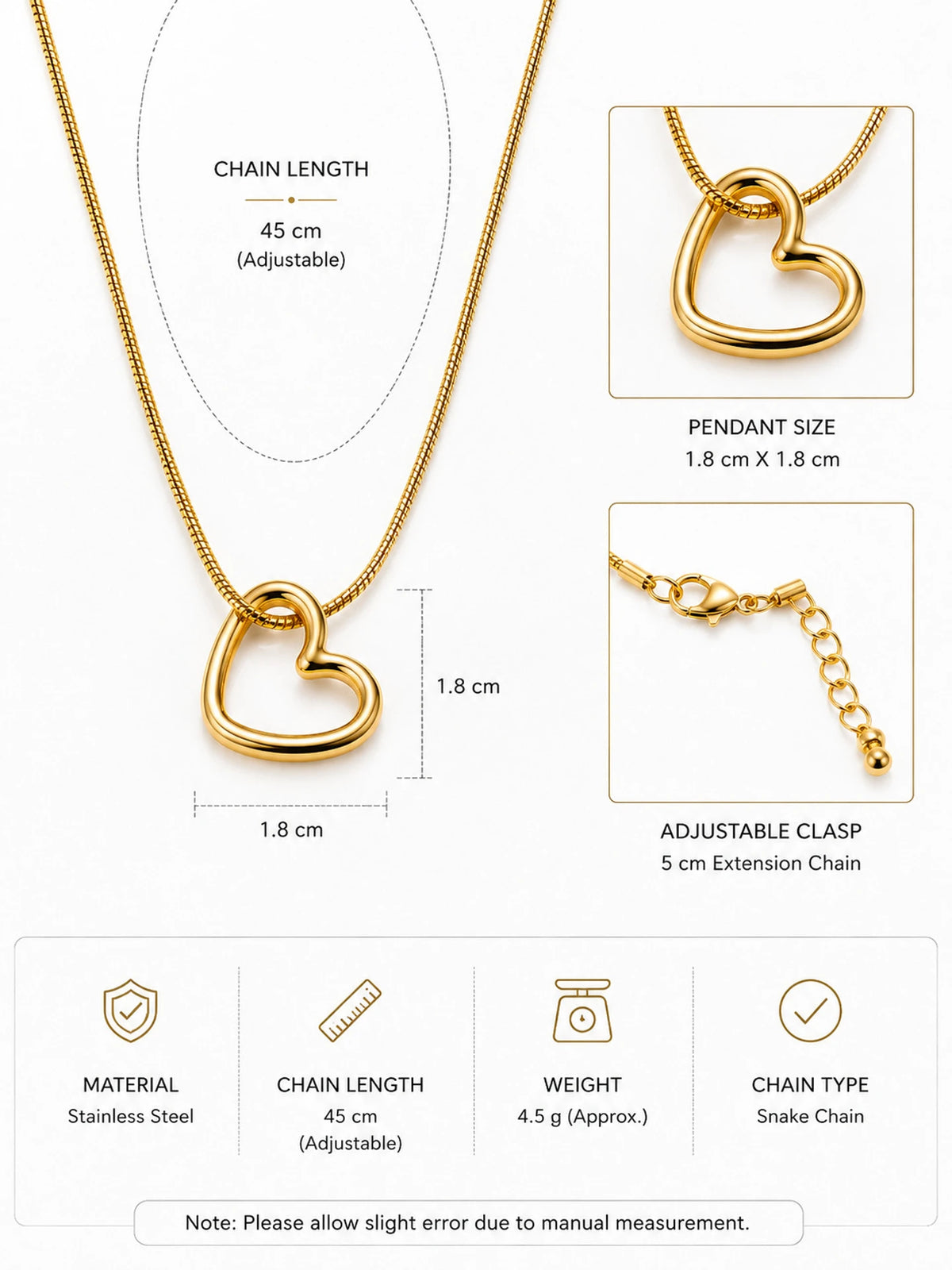 Gold-plated Plated Stainless Steel Necklace