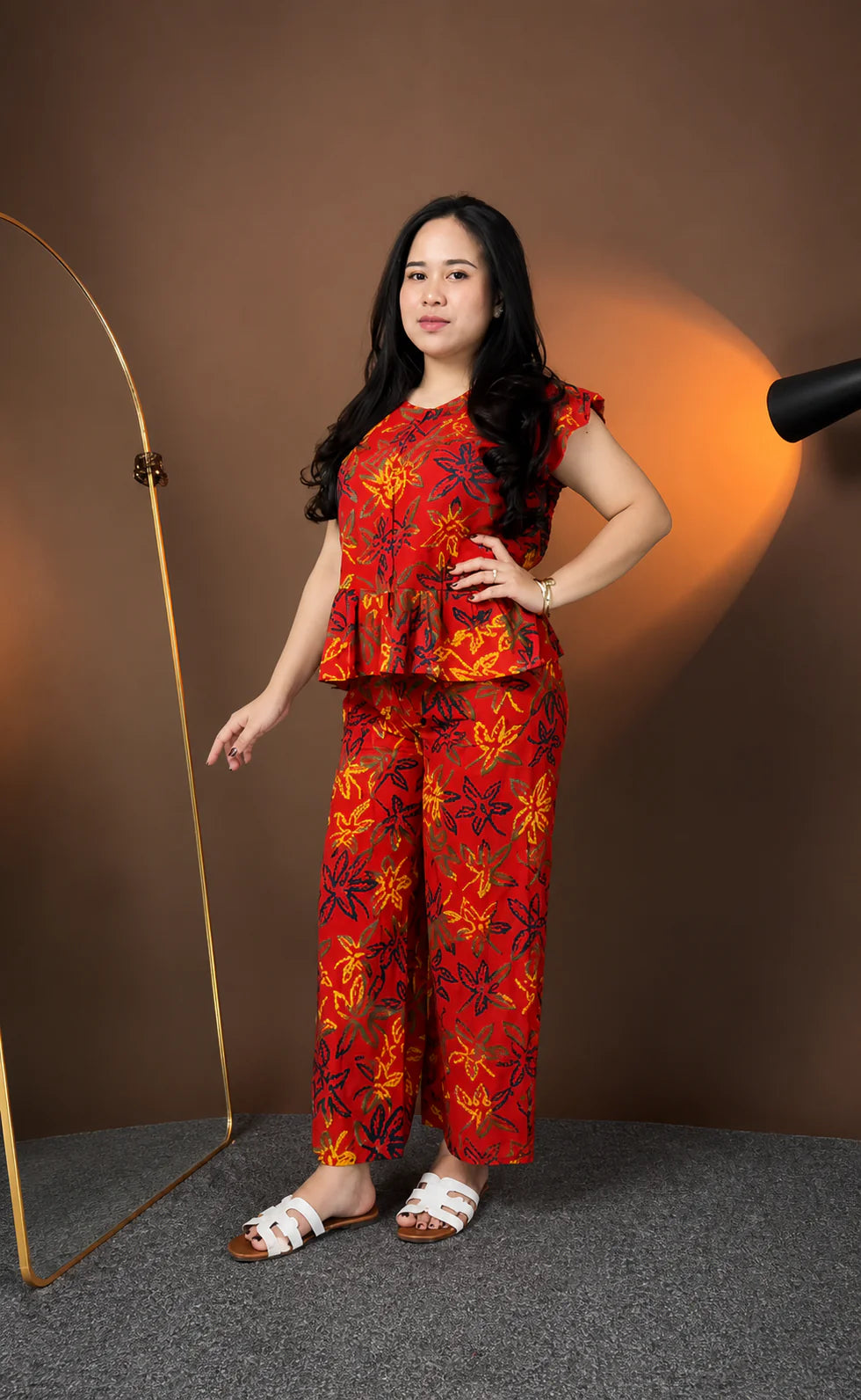 Red Floral Printed Co-Ord Set for Women