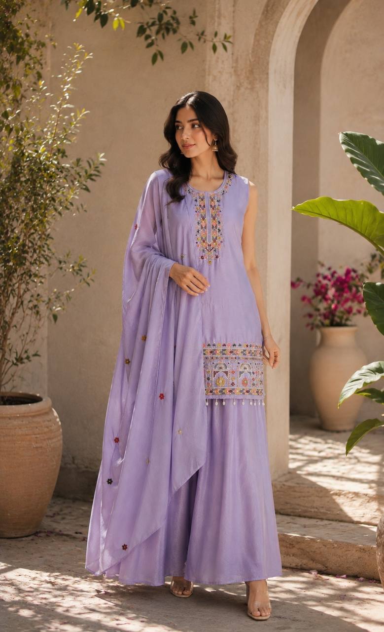 Women’s Premium Embroidered Anarkali Kurta Set with Dupatta