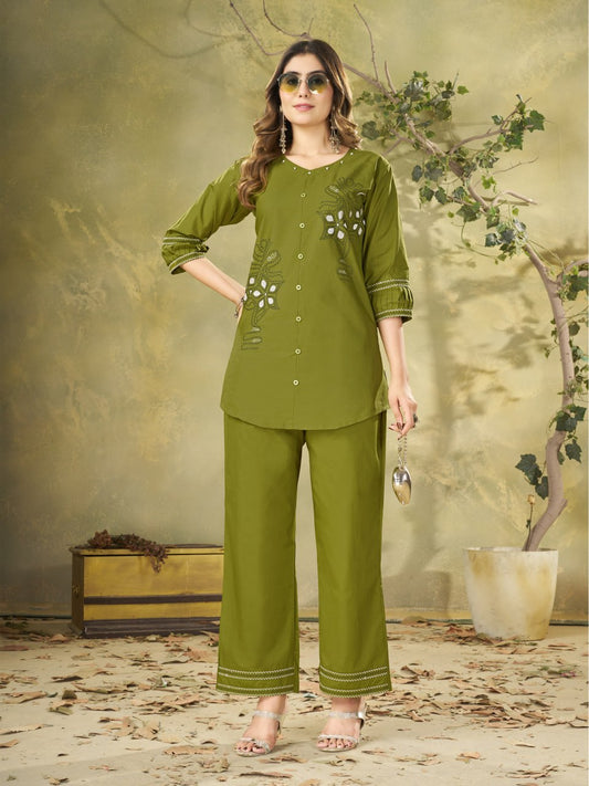 Ziva Floral Embroidered Co-Ord Set