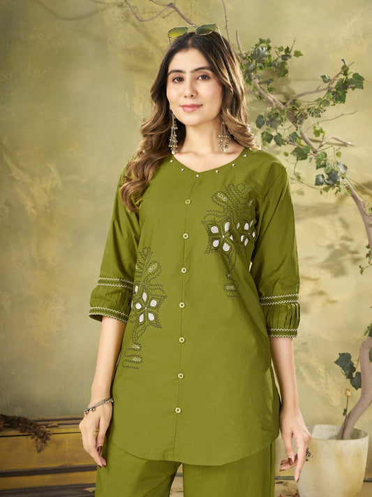 Ziva Floral Embroidered Co-Ord Set