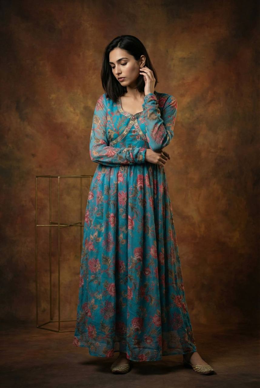 Women's Heavy Embroidered Kurta Palazzo Set for Festival & Party Wear