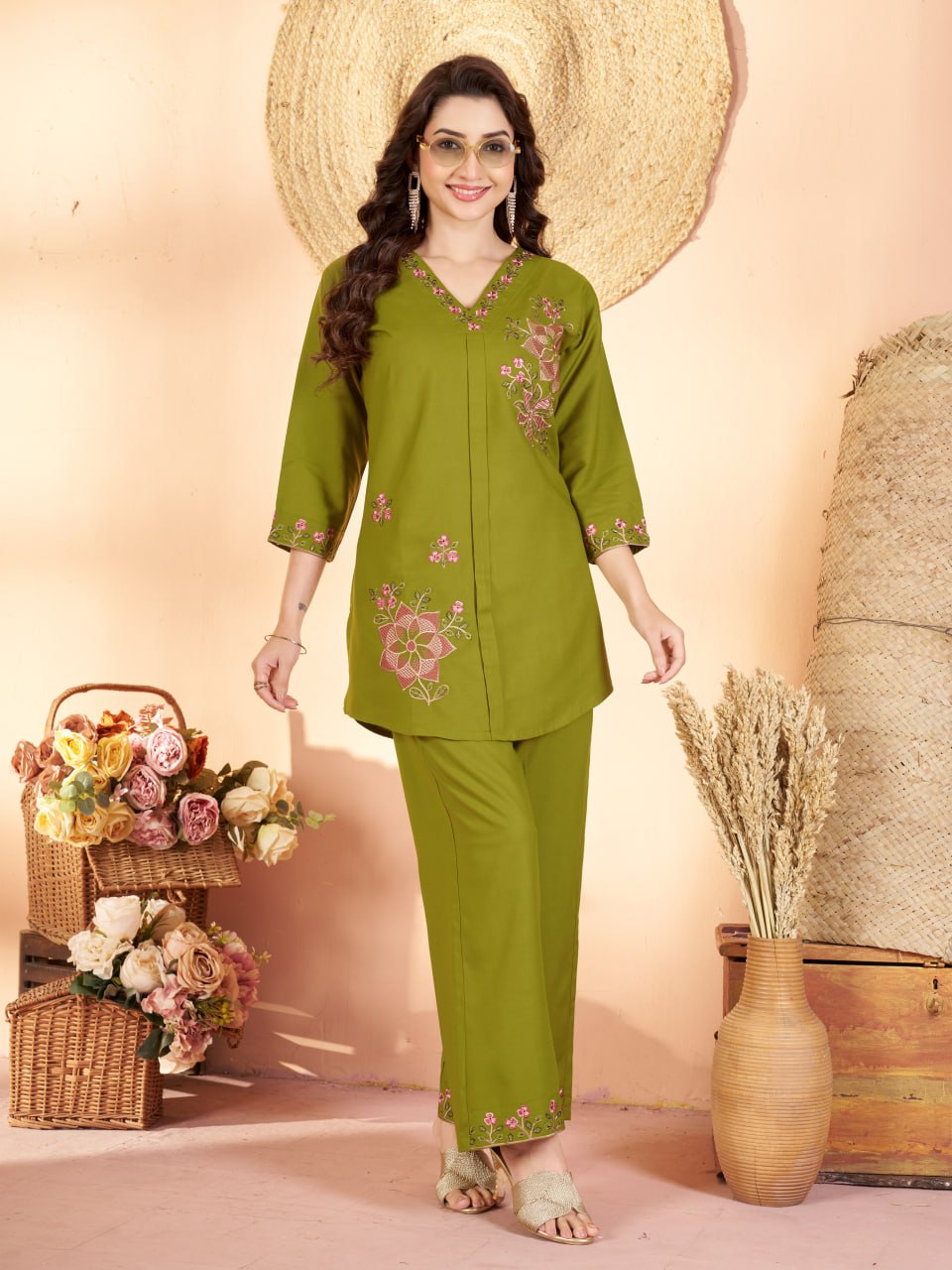Myra Embroidered Co-Ord Set