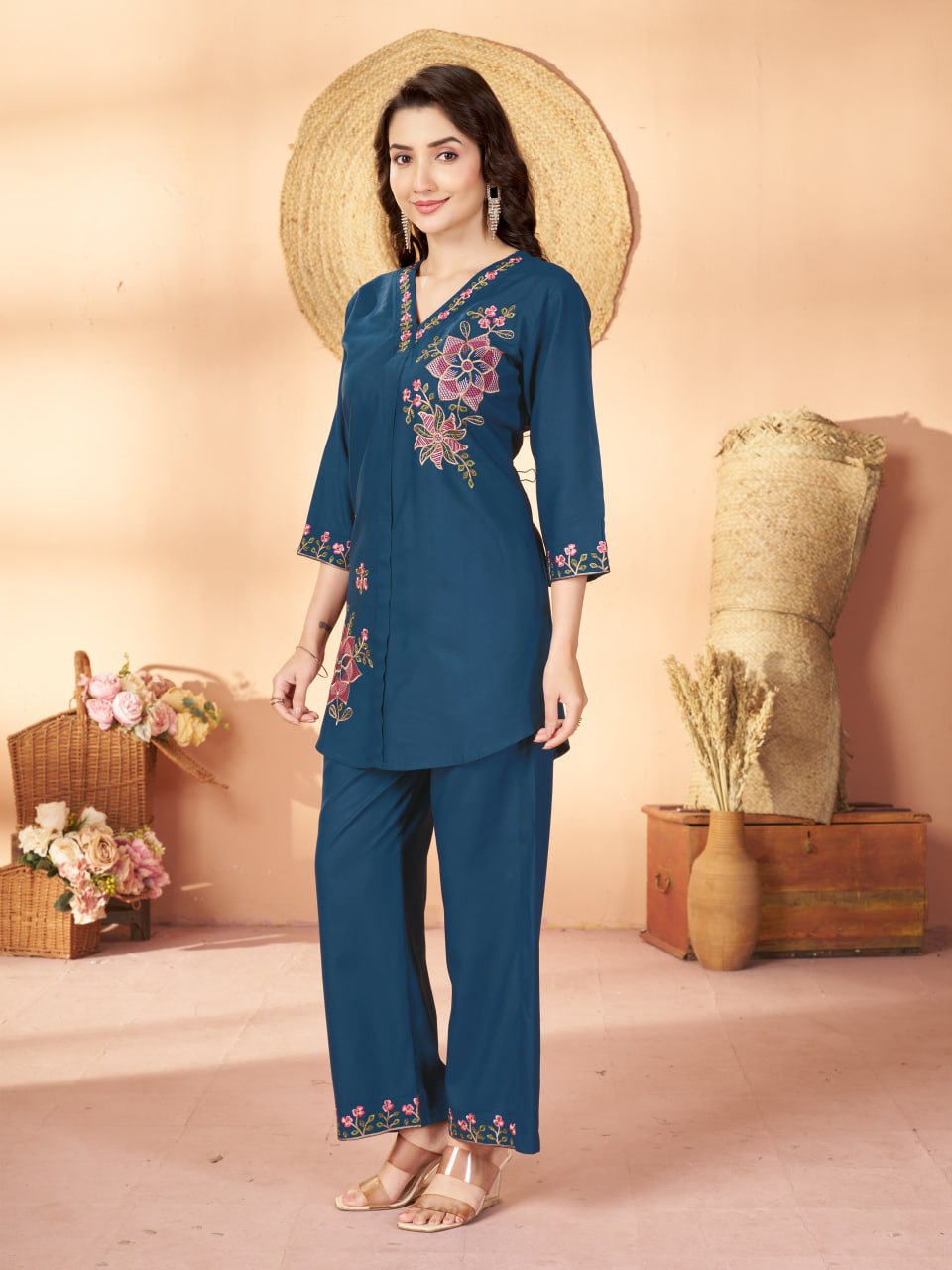 Myra Embroidered Co-Ord Set