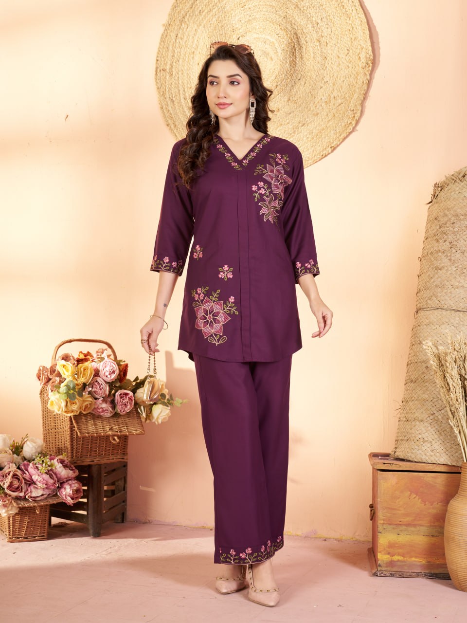 Myra Embroidered Co-Ord Set