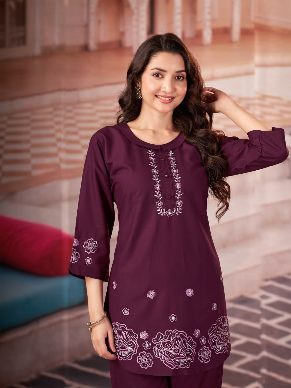 Aarohi Women's Floral Embroidered Co-Ord Set