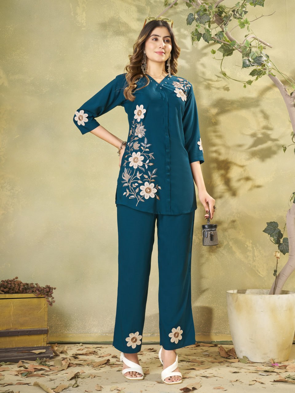 Eva Embroidered Co-Ord Set