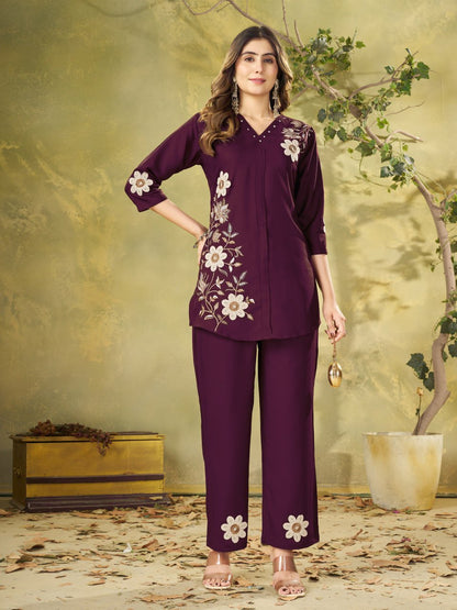 Eva Embroidered Co-Ord Set