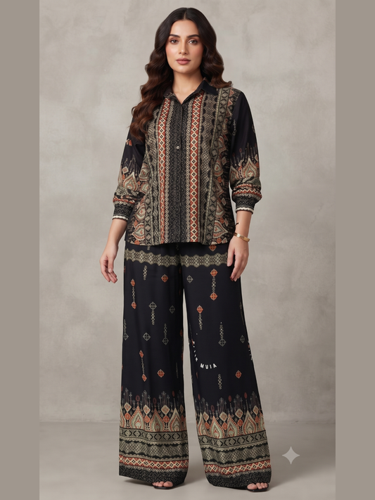 Chic Daily-Wear Graphic Co-ord Set