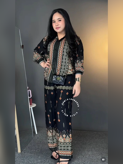 Chic Daily-Wear Graphic Co-ord Set