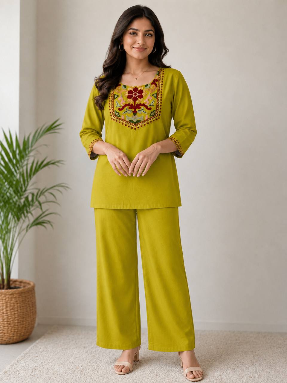 Office Wear Embroidered Co-Ord Set for Women