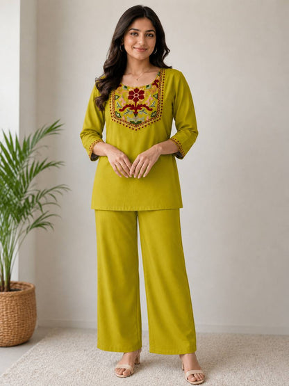 Office Wear Embroidered Co-Ord Set for Women