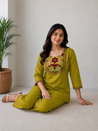 Office Wear Embroidered Co-Ord Set for Women