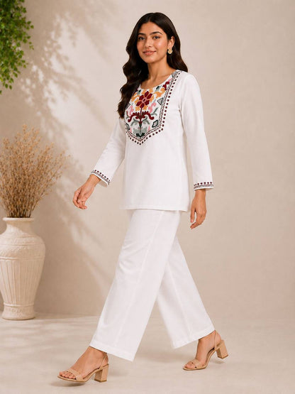 Elegant Yoke Embroidered Co-Ord Set