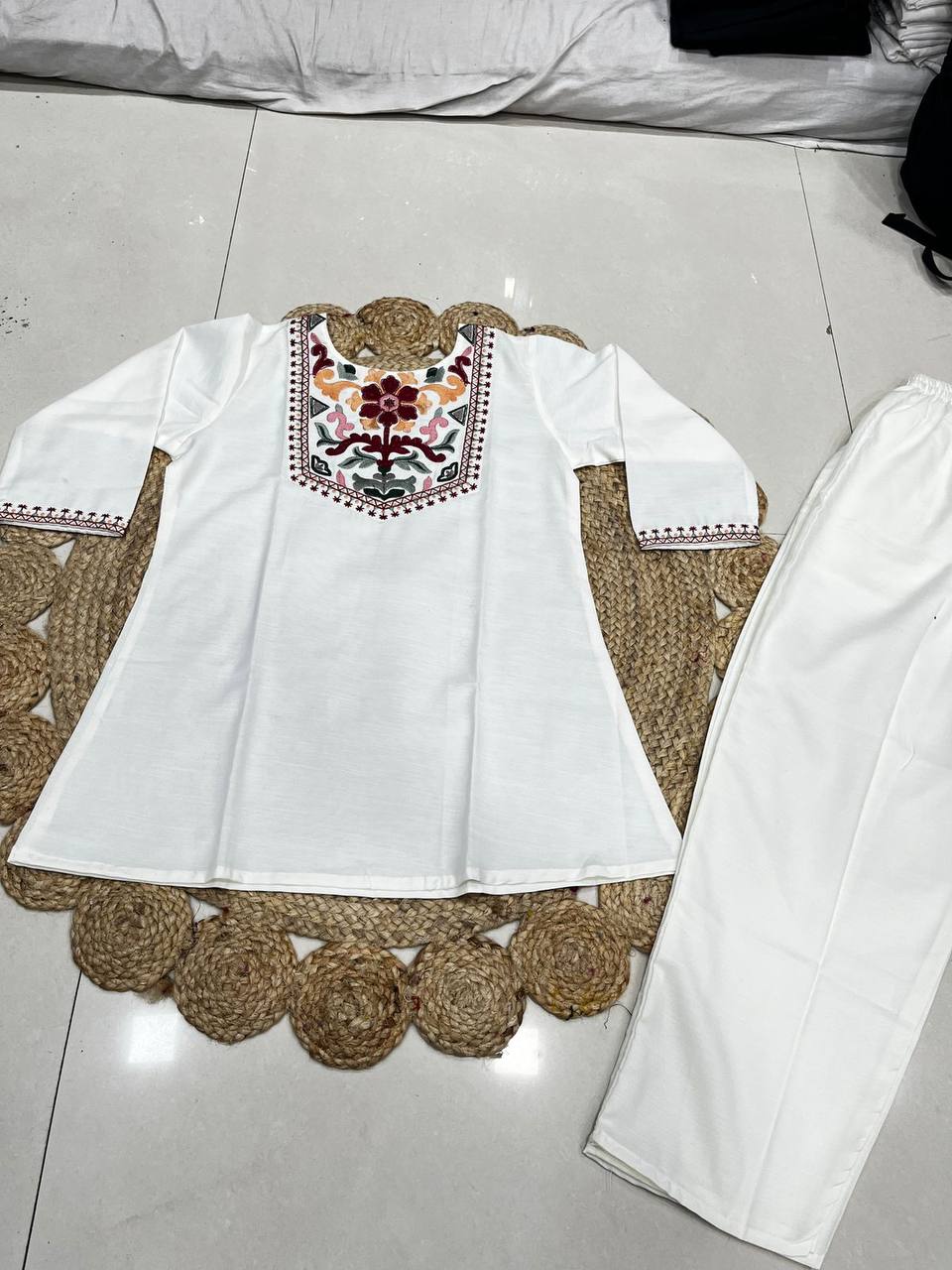 Elegant Yoke Embroidered Co-Ord Set