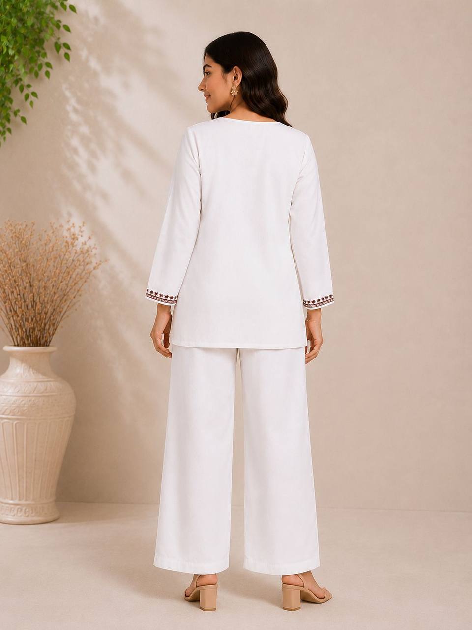 Elegant Yoke Embroidered Co-Ord Set