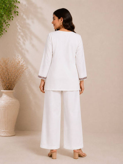 Elegant Yoke Embroidered Co-Ord Set