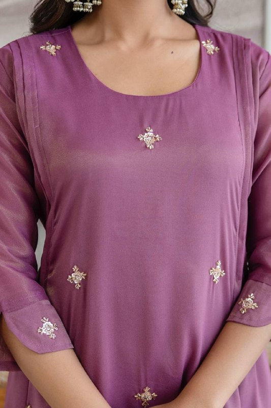 Designer Fancy Onion Color Kurti and Pant Set