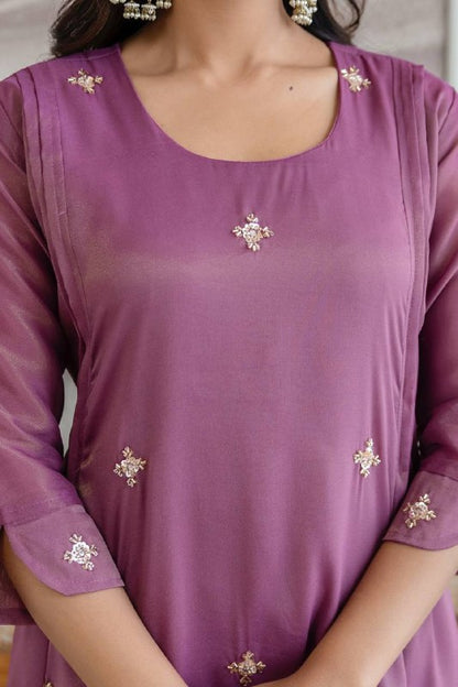 Designer Fancy Onion Color Kurti and Pant Set