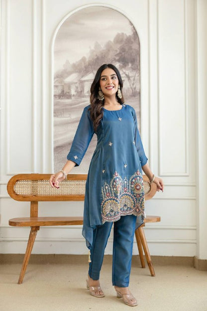 Designer Fancy Kurti and Pant Set