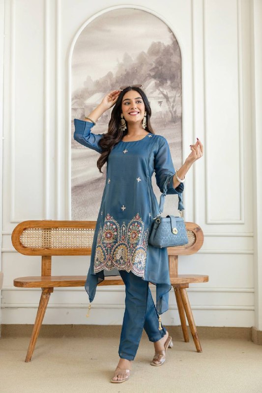 Designer Fancy Kurti and Pant Set