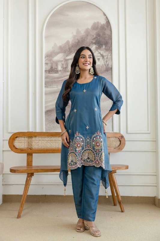 Designer Fancy Kurti and Pant Set