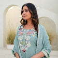 Festive Wear Embroidered Kurti Set with Dupatta