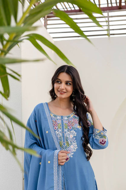 Designer Zardosi Work Kurti Plazzo Set for Women