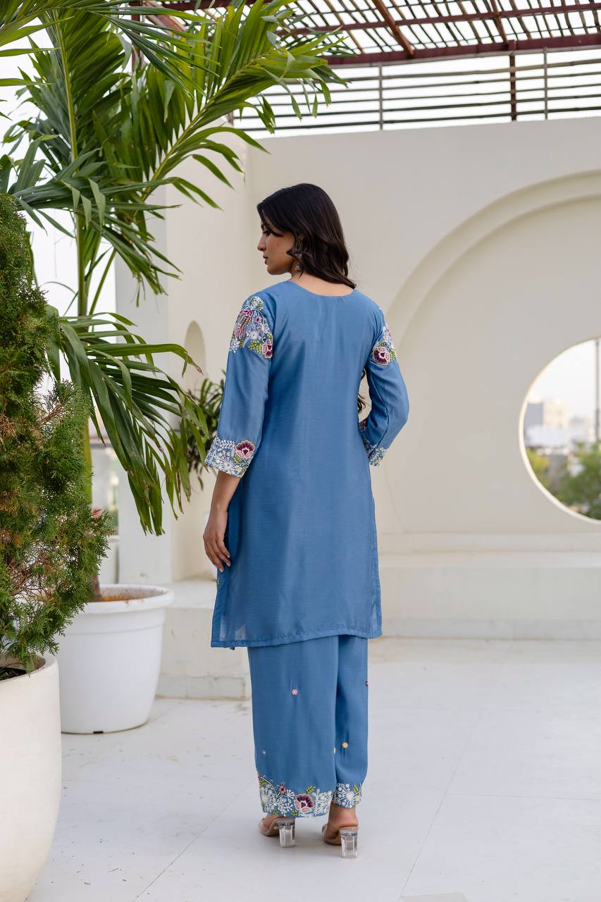 Designer Zardosi Work Kurti Plazzo Set for Women