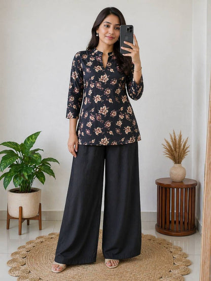 Women Floral Printed Kurta Palazzo Set | Stylish Co-Ord Set for Women