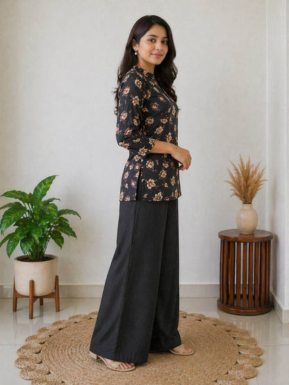 Women Floral Printed Kurta Palazzo Set | Stylish Co-Ord Set for Women