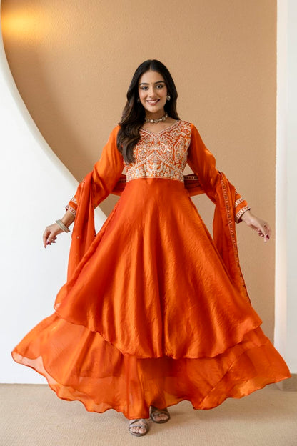 FANDY Silk With Heavy Embroidery Codding & Sequence Work And Full Sleeve