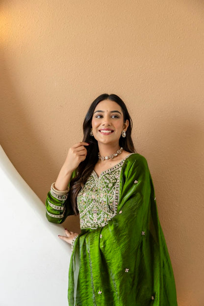 FANDY Silk With Heavy Embroidery Codding & Sequence Work And Full Sleeve