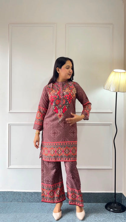 Rayon Printed  Co-Ord Set for Women S