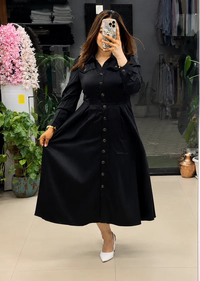 Women’s one piece Soft Rayon Dress (black)