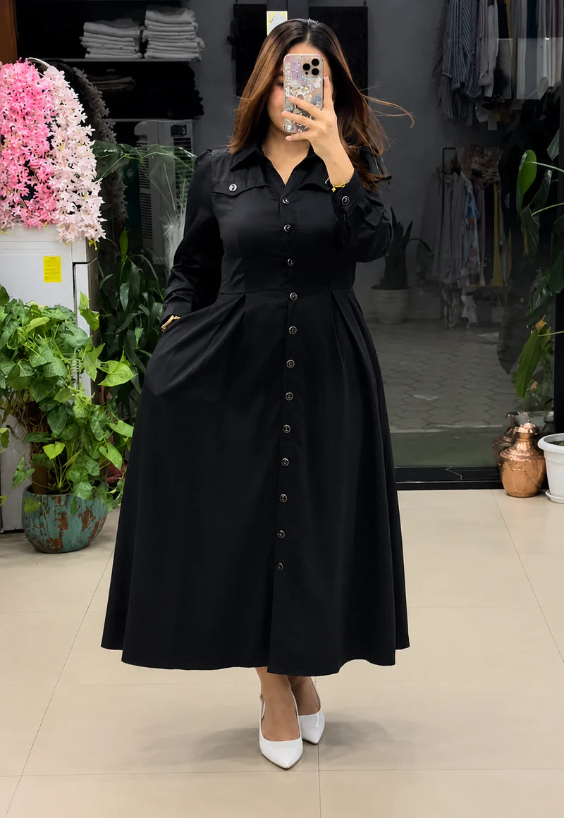 Women’s one piece Soft Rayon Dress (black)