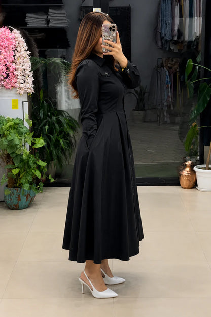 Women’s one piece Soft Rayon Dress (black)