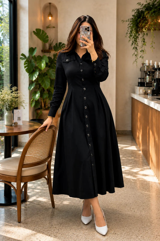 Women’s one piece Soft Rayon Dress (black)