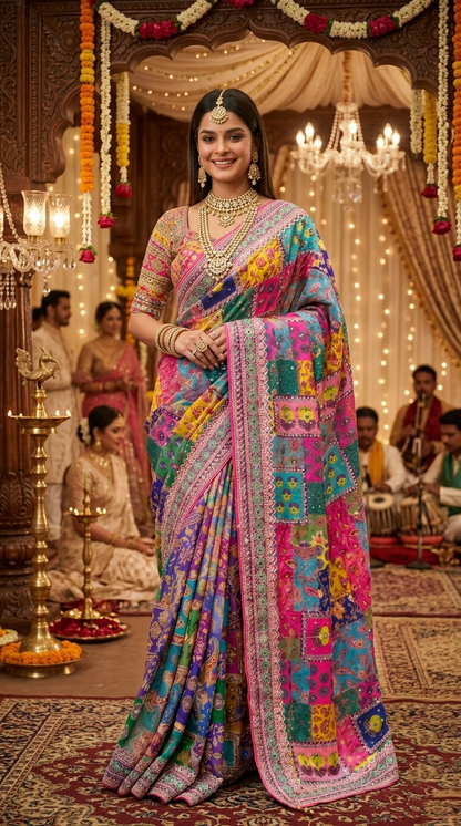Saree with Designer Border – Soft Festive Party Wear Ethnic Saree for Women (pink)