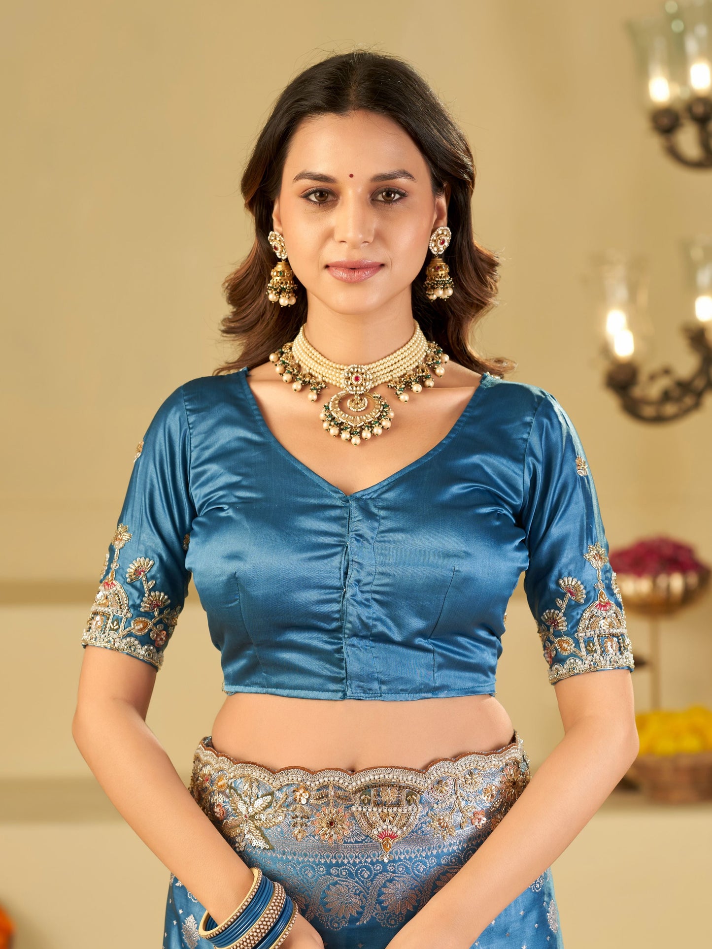 Royal Blue Banarasi Silk Saree with Heavy Embroidered Border & Rich Zari Woven Pallu | Designer Wedding Festive Saree