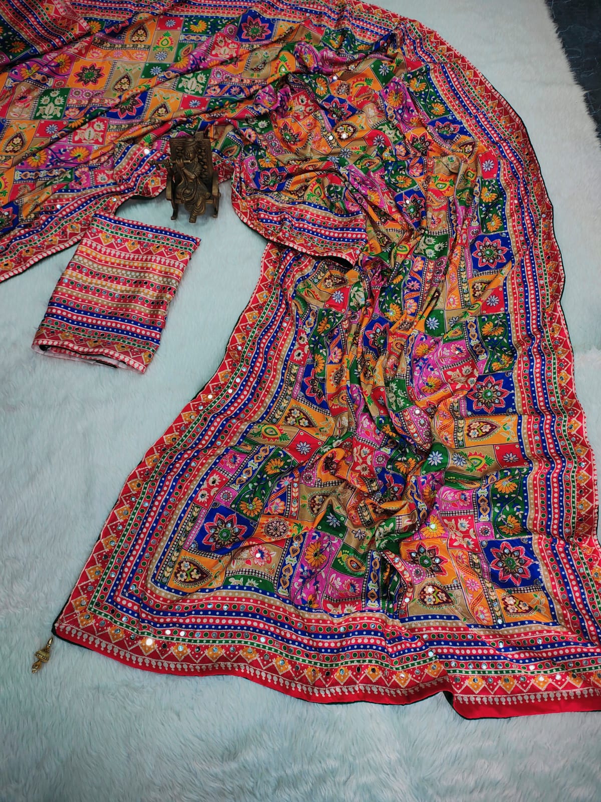 Designer Printed Silk Saree with Blouse | Festive & Wedding Wear
