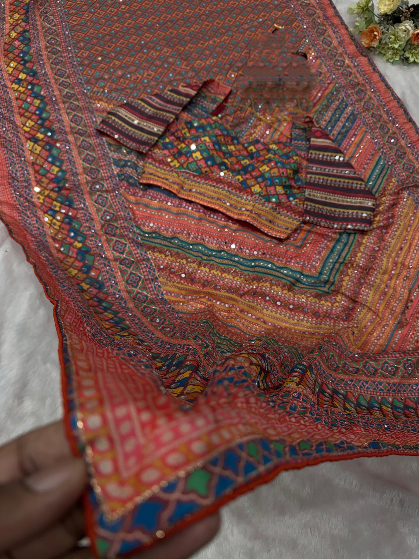 Designer Printed Silk Saree with Blouse | Festive & Wedding Wear