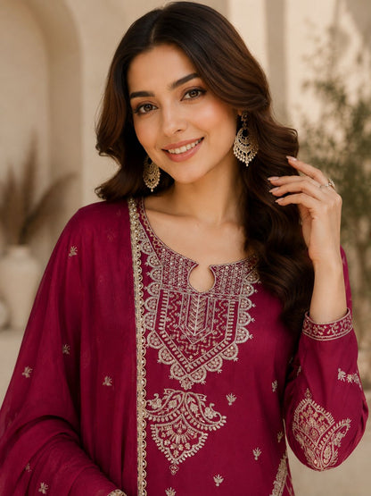 Royal Heavy Embroidered Anarkali Suit with Organza Dupatta
