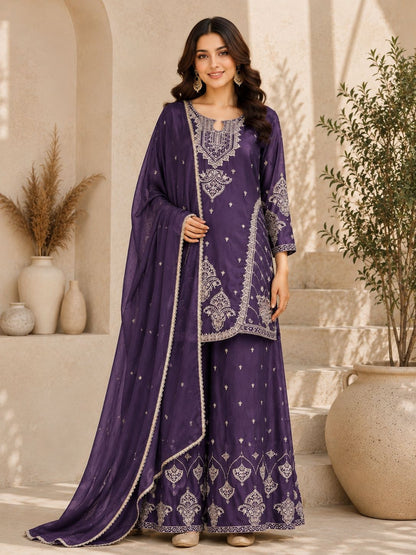 Royal Heavy Embroidered Anarkali Suit with Organza Dupatta