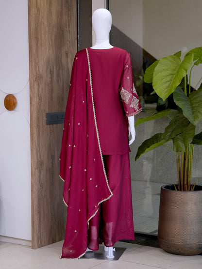Royal Heavy Embroidered Anarkali Suit with Organza Dupatta