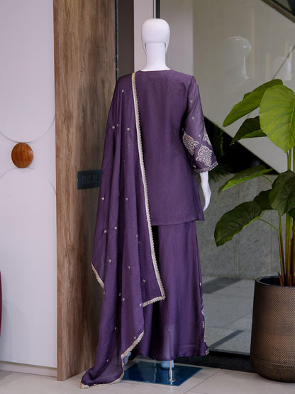 Royal Heavy Embroidered Anarkali Suit with Organza Dupatta