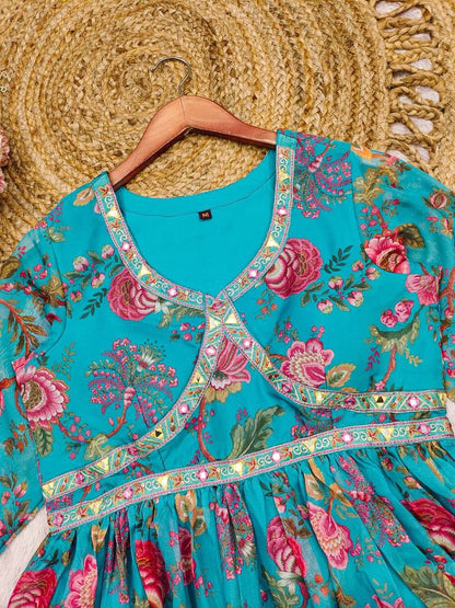 Women's Heavy Embroidered Kurta Palazzo Set for Festival & Party Wear