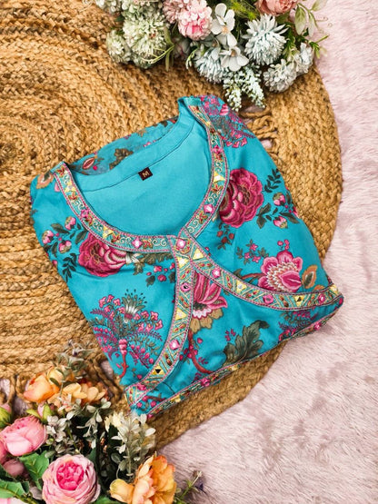 Women's Heavy Embroidered Kurta Palazzo Set for Festival & Party Wear